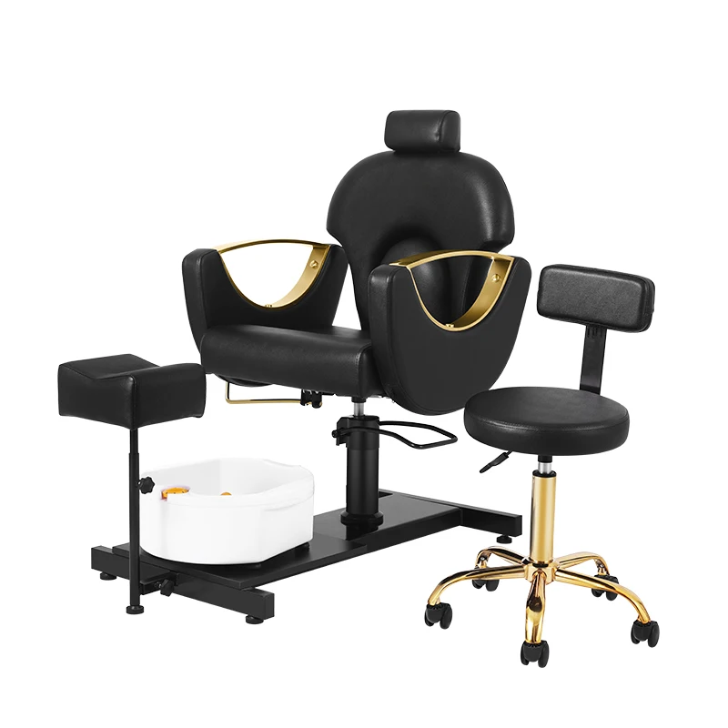 

Hot Sales Exquisite Black Reclining Pedicure Chair Comfortable Rest Chair for Foot Care for Beauty Salons and Hotels