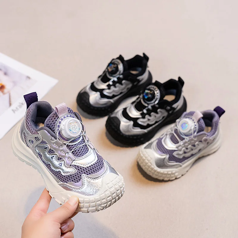 

Children Casual Sneakers for Girls 2025 Summer New Fashion Korean Style Soft Bottom Anti-slippery Versatile Trend Air-mesh Shoes