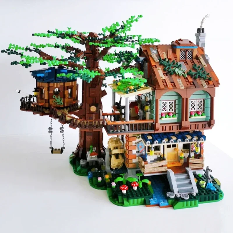 4761 قطعة وحدات بناء شجرة الغابات منزل المقصورة عجلة المياه سوينغ نهر كتل صغيرة الطوب لتقوم بها بنفسك لعبة الهندسة المعمارية للأطفال #3
