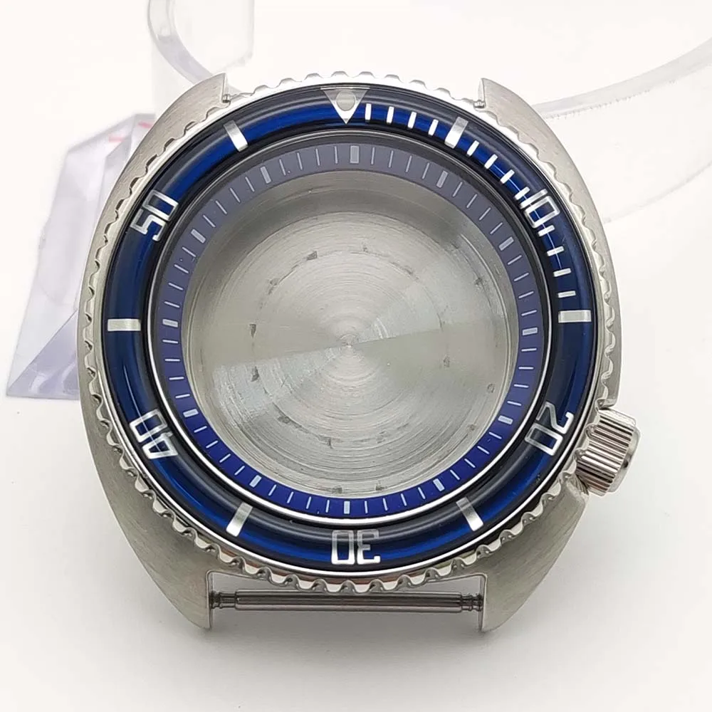 Casing jam tangan 45 mm kaca safir untuk kaliber NH35 dan NH36 suku cadang perakitan casing mahkota bersekrup tahan air