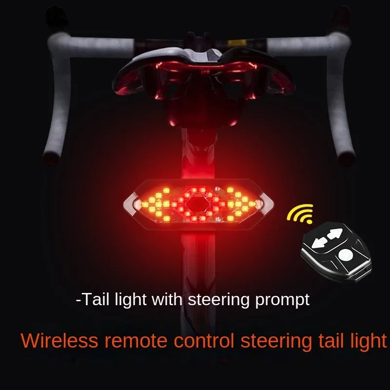 Lámpara trasera inteligente para bicicleta, luces de señal de giro remotas inalámbricas, luz trasera LED para bicicleta de montaña, instalación fácil, Dirección de scooter eléctrico