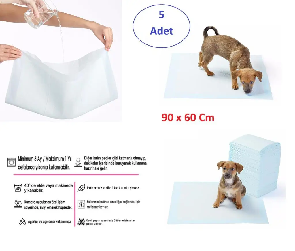 Washable Dog Pee Pad-90X60 Cm 5li Package