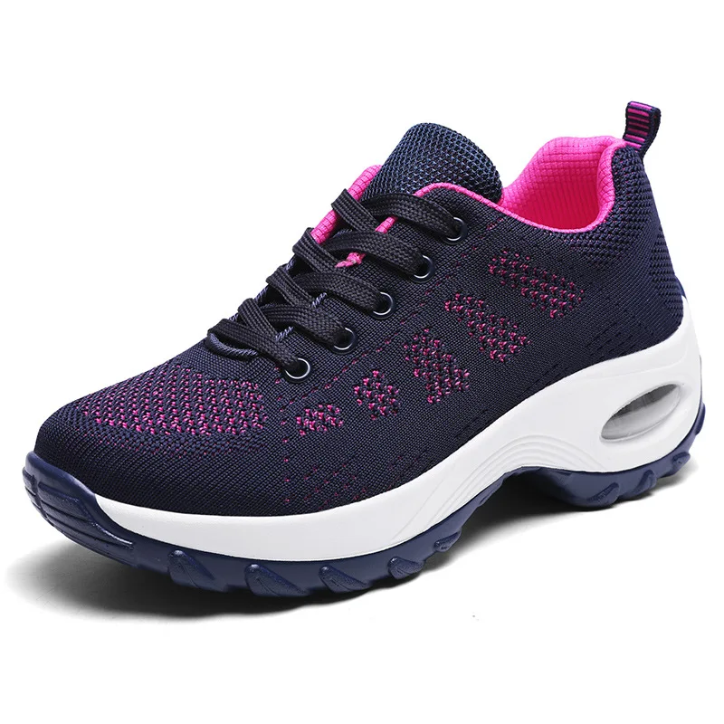 2023 Casual Women Shoes Heighten Comfortable Mesh Breathable Walking Ladies Shoes Air Shoes Sneakers Women Thick Bottom