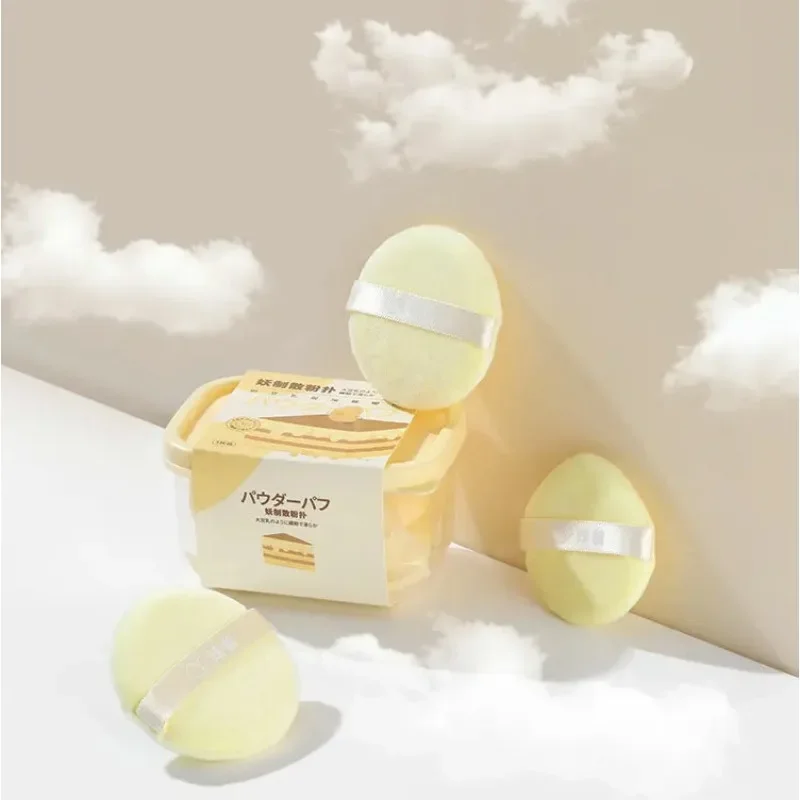 짧은 스테이플 루즈 파우더 퍼프 소프트 드롭, 라운드 모양 메이크업 도구, 메이크업 스폰지, 뷰티 액세서리, 3 개