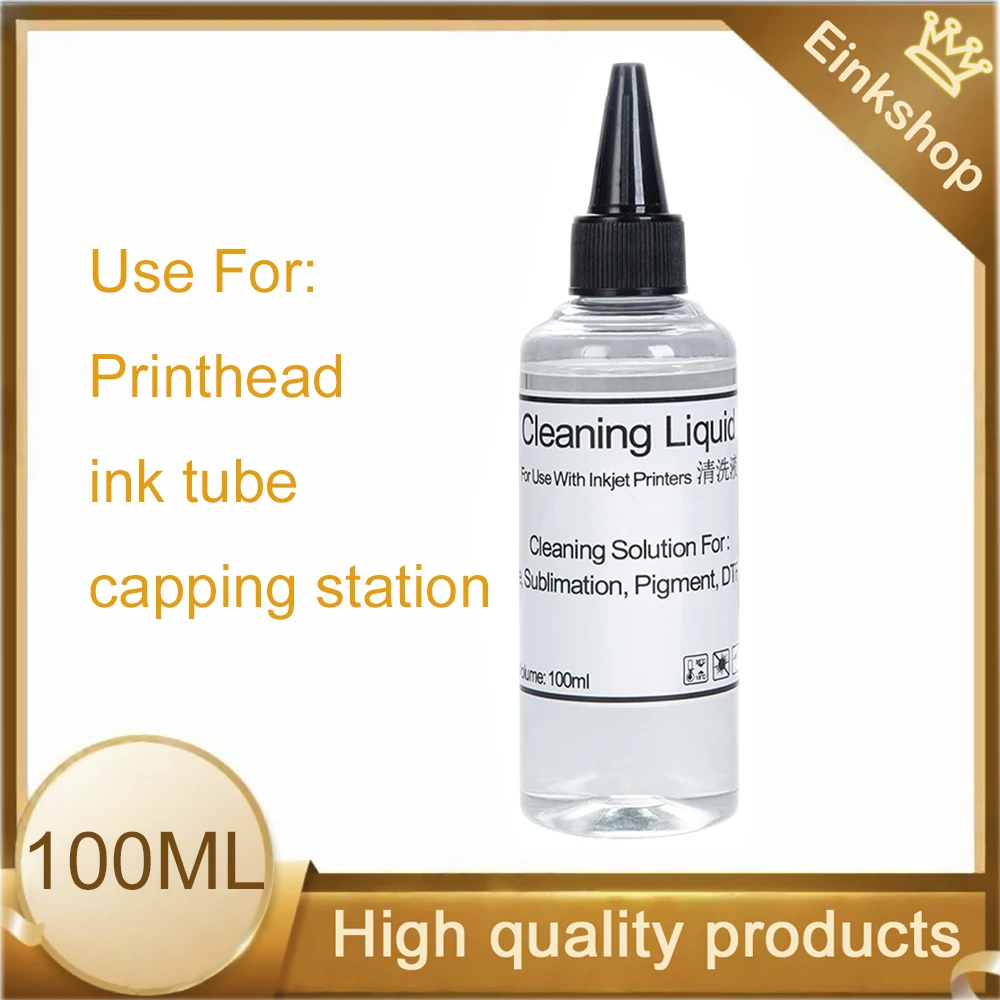 

einkshop 100ml Quality Printer Cleaning Fluid Print Head Cleaning Fluid for Inkjet Printers For Epson/HP/Canon/Brother Printer