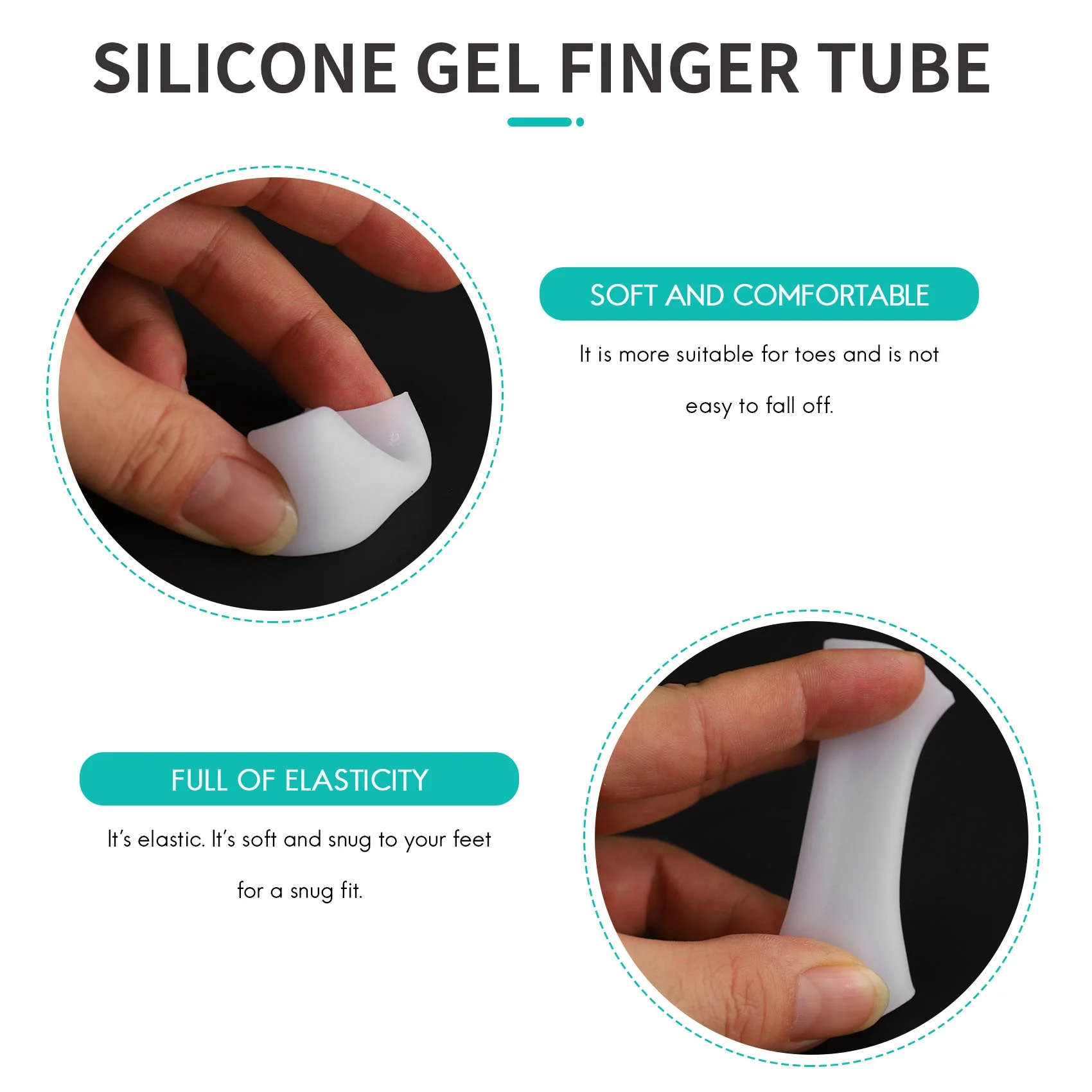 Manicotti protettivi per dita in gel di silicone da 10 pezzi per sollievo dal dolore alla attrito, strumento per la cura del piede, protezione per le dita