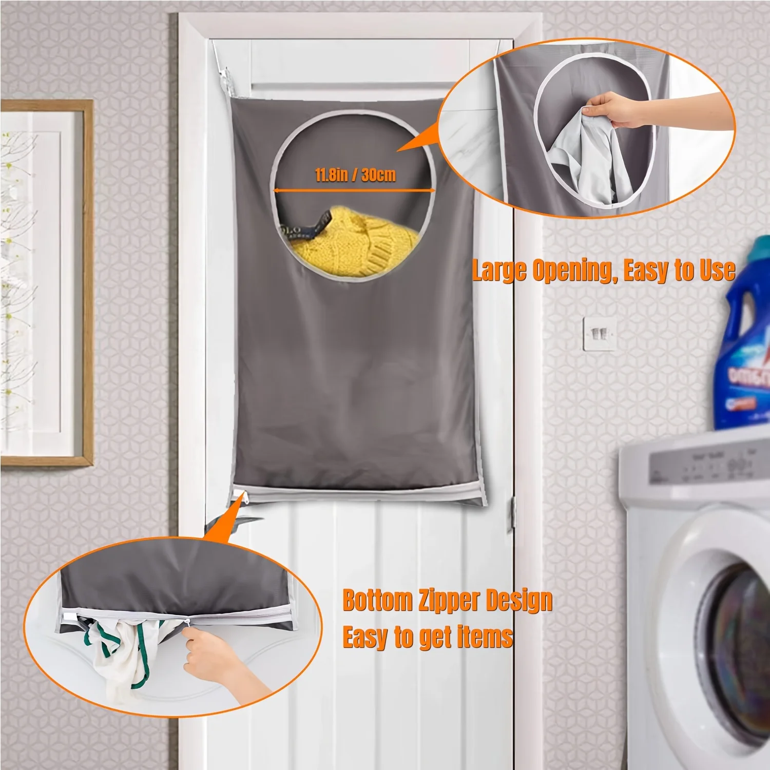 Polyester Hanging Laundry Bag With A Large Opening And 2 Hooks Space Saving Laundry Bag Suitable For Campers Trailers And RVs