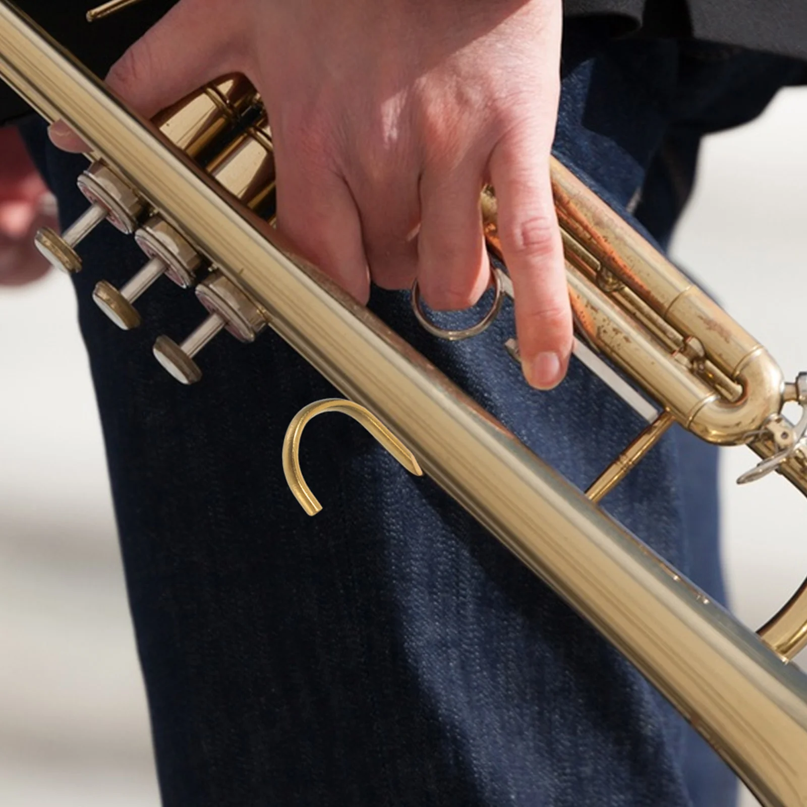 

Key Trumpet Ergonomic Thumb Grip Comfortable Long Performance Brass Instrument Accessory Accurate Sound Control