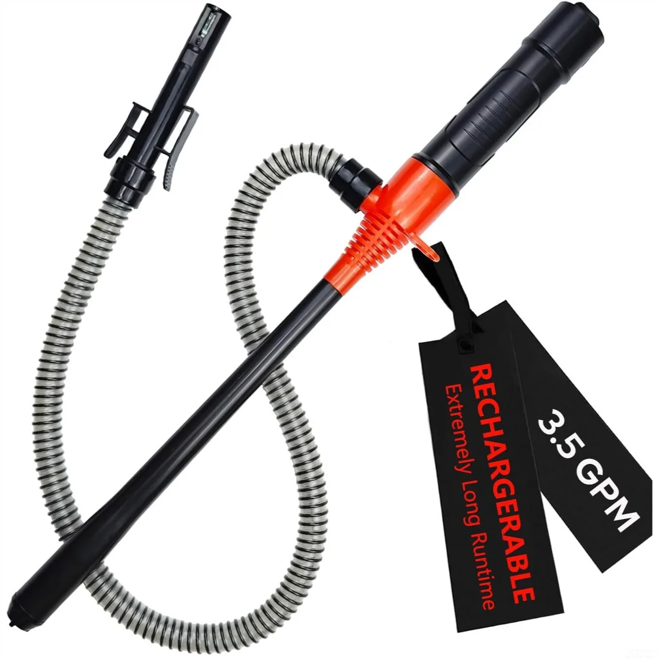 

3.5GPM Li-Battery Portable Fuel Transfer Pump for Gas, Diesel, Water, Cars, Motorcycles, Camping with Type-C Recharge