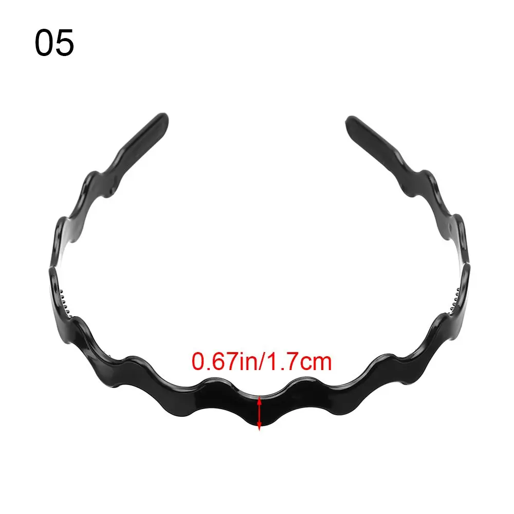 Unisex Hairband Headband Spring Wavy Hair Band for Men Women Sport Hair Hoop Non-slip Headwear Black Hair Accessories