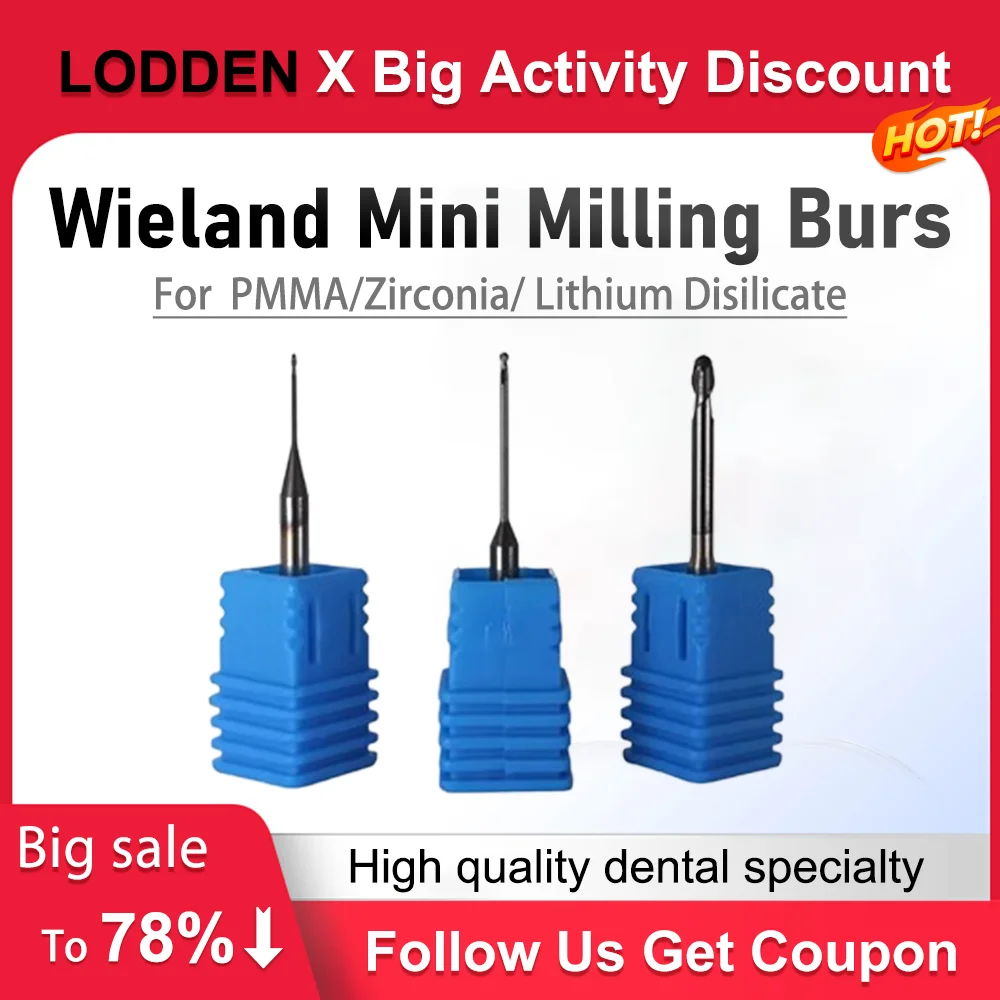 

Wieland Mini Dental Milling Burs Grinding Drills DC NC Coating D3 Lab Materials Diamond Tools Zirconia PMMA Lithium Disilicate