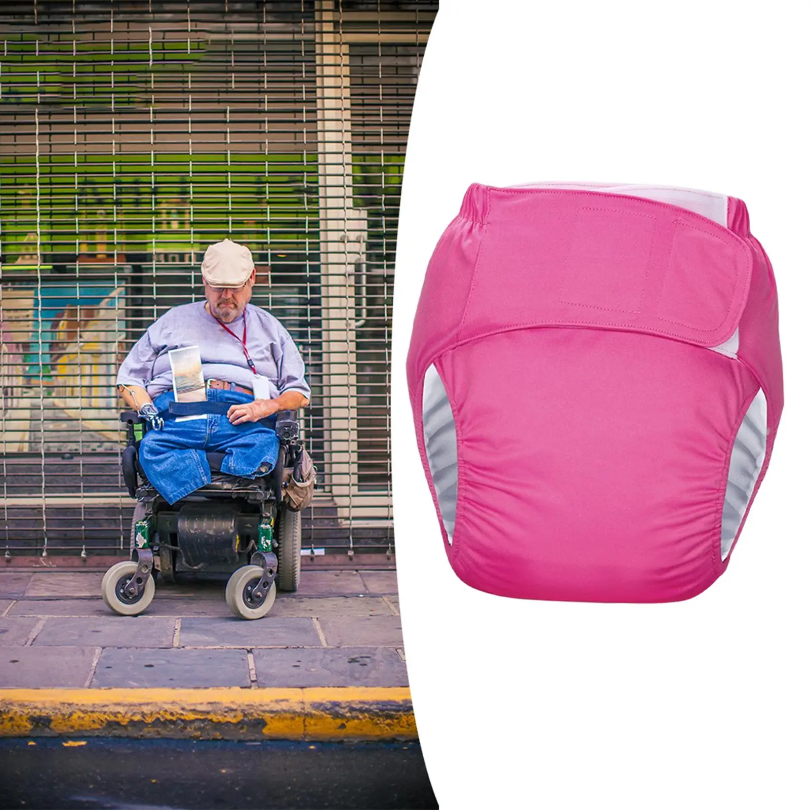 Pañal de tela para adultos, impermeable, reutilizable, sin fugas, ajustable, lavable para hombres y mujeres