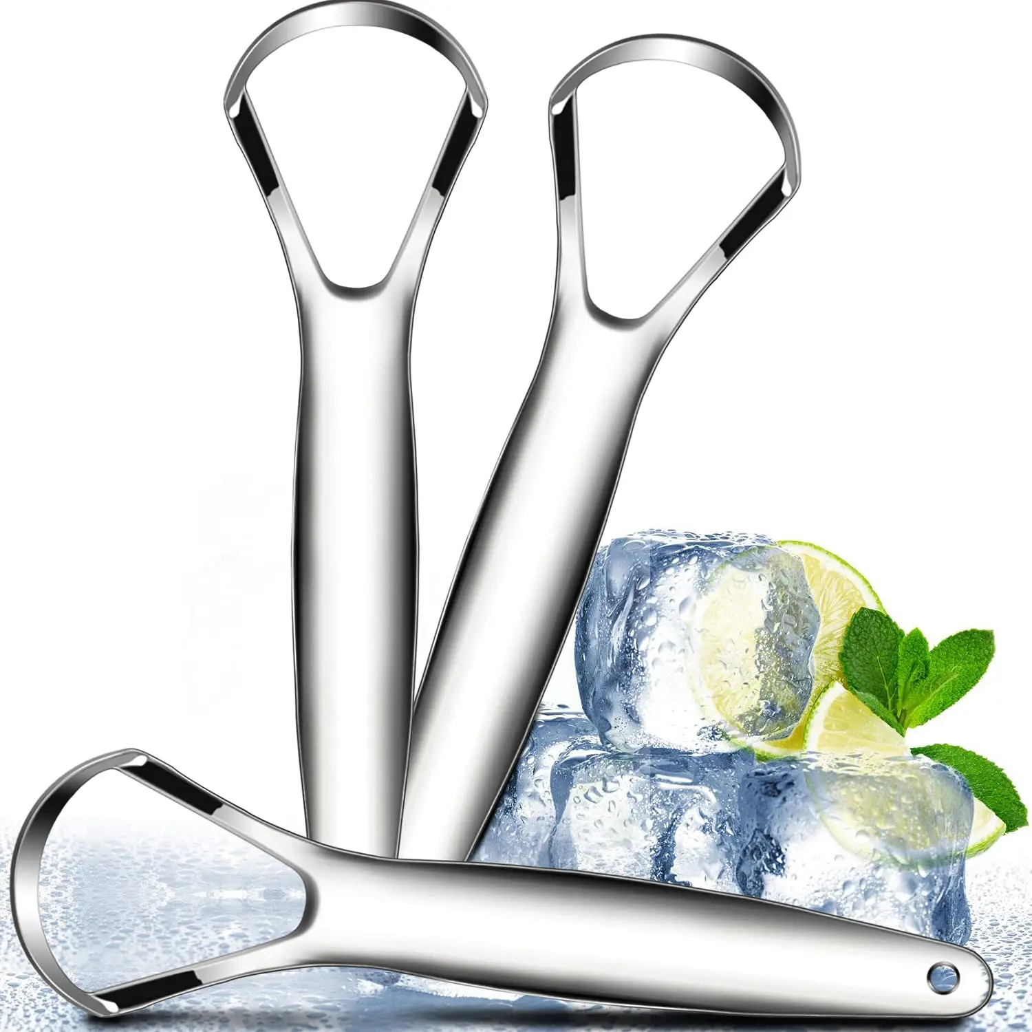 Tongue Scraper, 1pcs tounge scrappers, Medical Grade Metal Stainless Steel tongue cleaner Fights Bad Breath in Seconds, 100% BPA