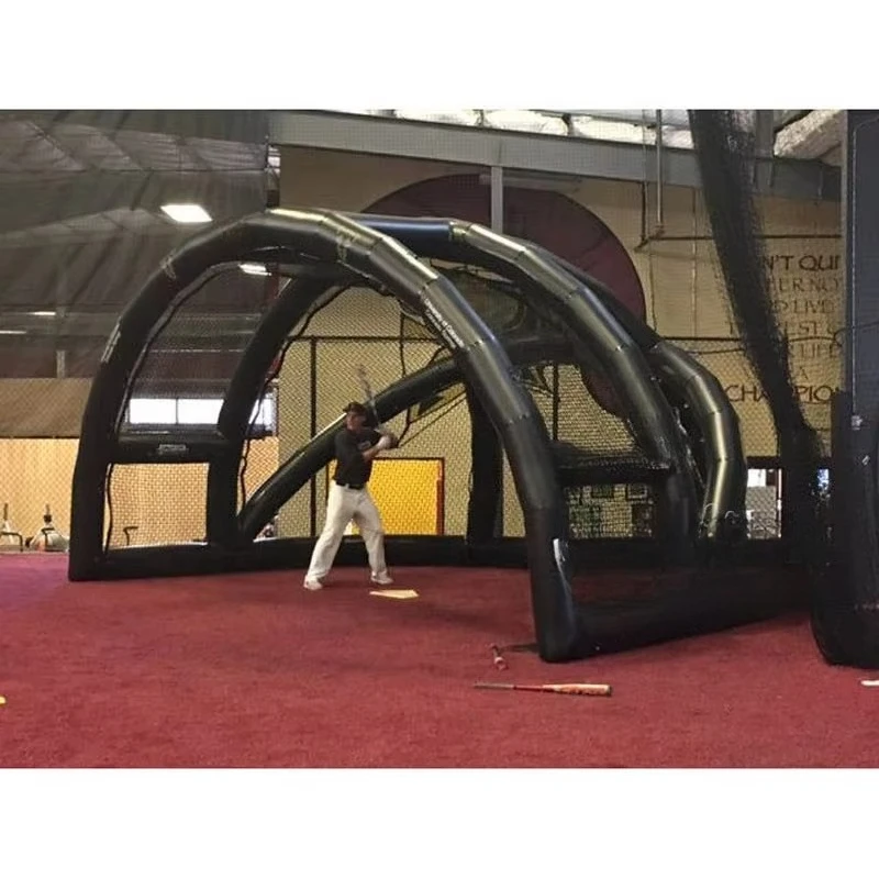 Custom Inflatable Baseball Field 22ft X 12ft X 8ft Baseball Softball Sport Court Pvc Inflatable Batting Cage
