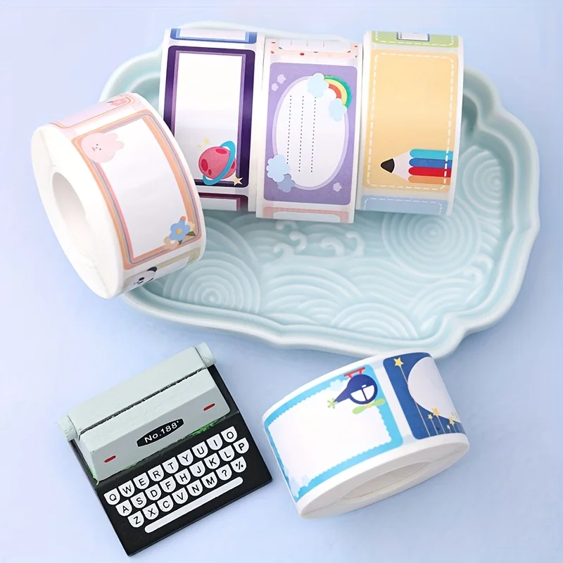 Colorful Border Wedding Stickers 4 Patterns Square Label Stationery [Label Sticker] 250pcs/Roll