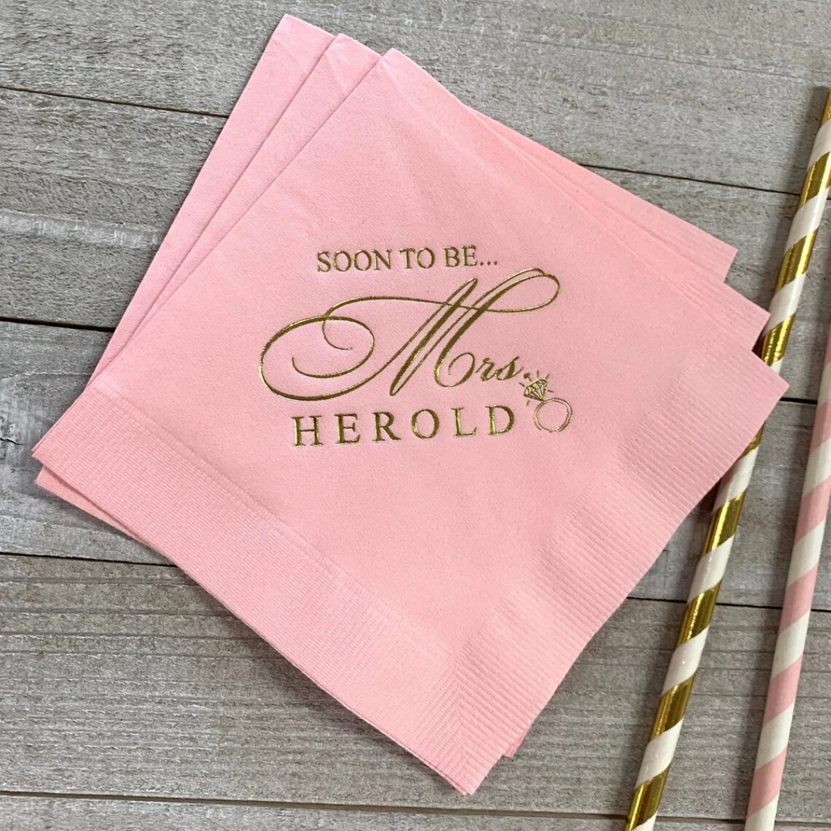 Personalized Napkins Bridal Shower Soon to be Mrs Custom Printed Monogram Napkins Personalized Wedding Napkins