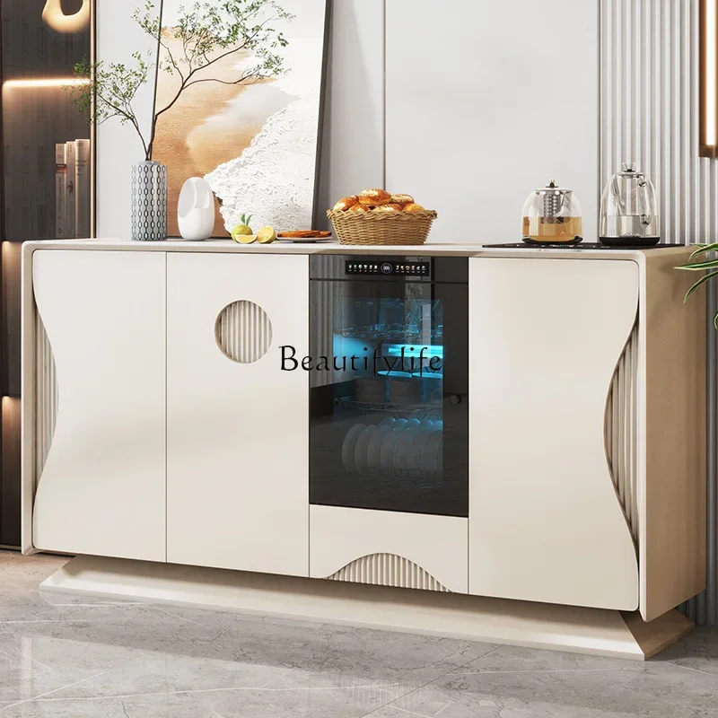 

jj *Modern light luxury solid wood tea bar, machine cabinet, multi-functional storage, drinking water and meal edge integration