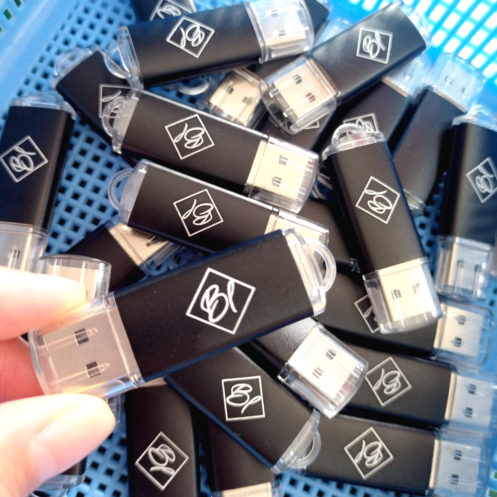 10/50/100 قطعة/الوحدة اللون محرك فلاش USB 2.0 4 جيجابايت 8 جيجابايت 16 جيجابايت ذاكرة صغيرة عصا بندريف 32 جيجابايت 64 جيجابايت USB عصا فلاش القرص ليزر مجاني