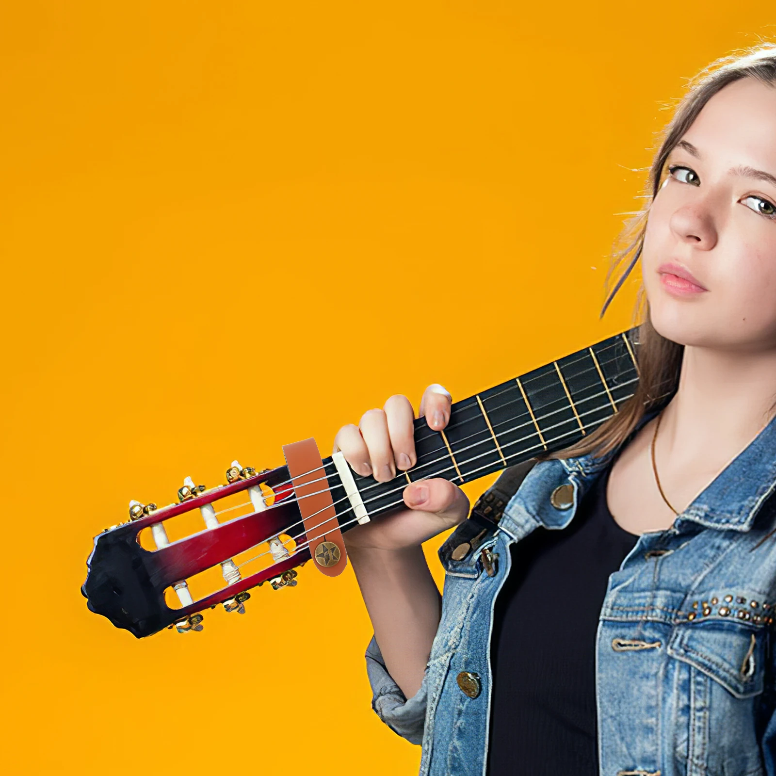 

Guitar Strap Star Design Adjustable For Electric Acoustic Bass Ukulele Banjo Classical Instrument Accessory Brown