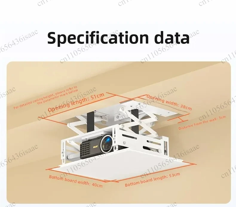 Electric Retractable Projector Bracket, Ultra Thin Hidden Cross Scissor Mount with Remote Auto Lift Function