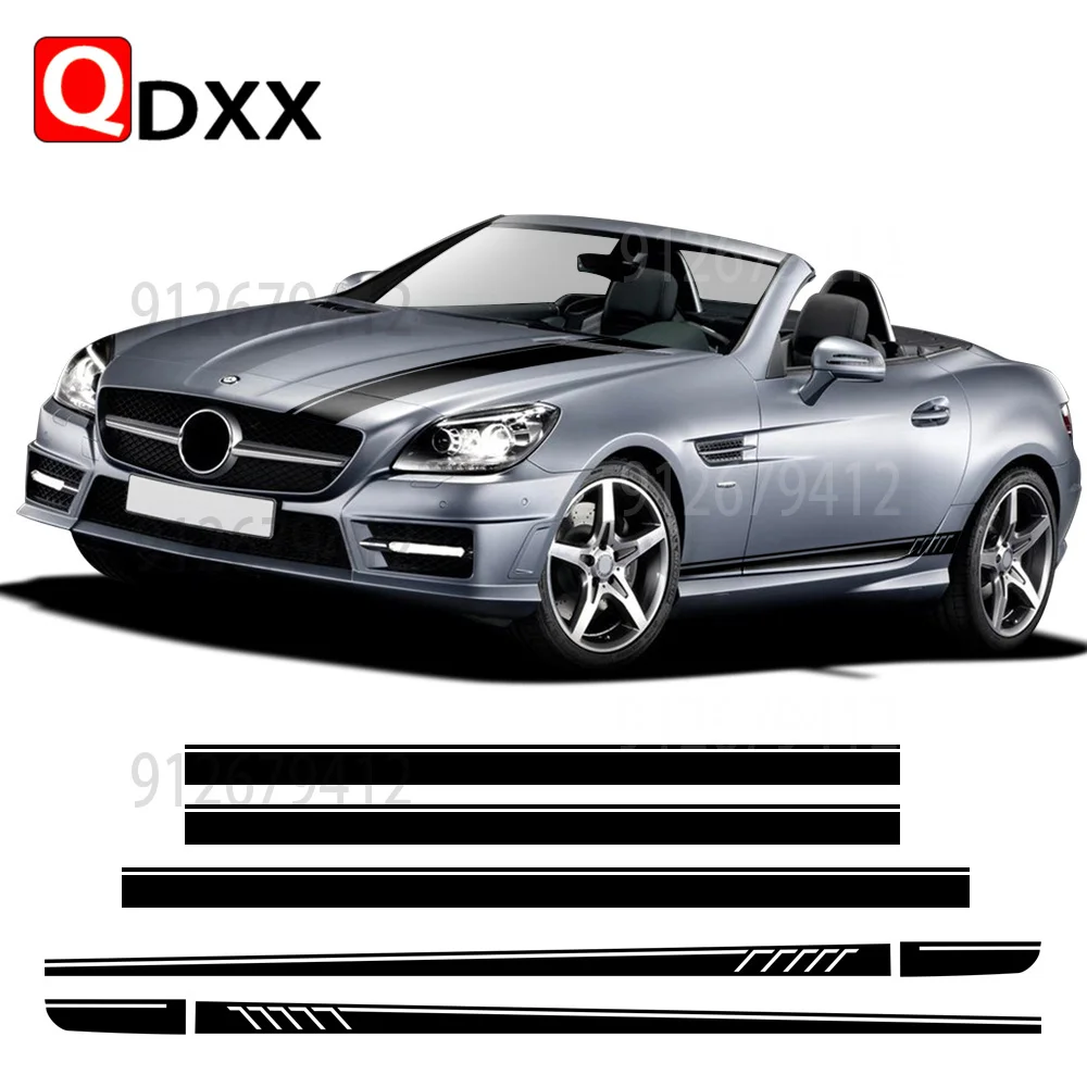 

507 Style Door Side Skirt Stripes Body Decal Kit for Mercedes Benz SLK SLC Class R170 R171 R172 AMG SLK200 250 55 Accessories
