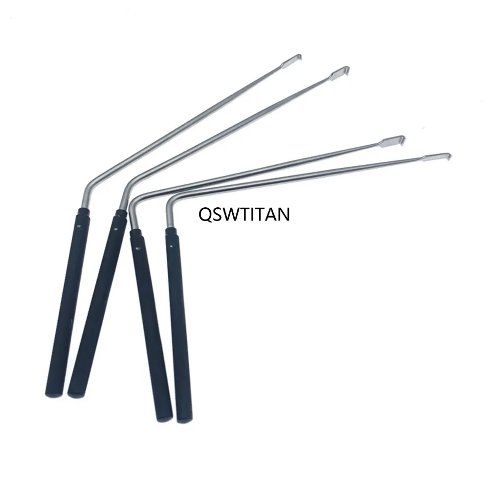 스테인리스 스틸 90 135도 브레인 훅 블랙 메탈 핸들 신경근 견인기 정형외과 신경근 훅 견인기