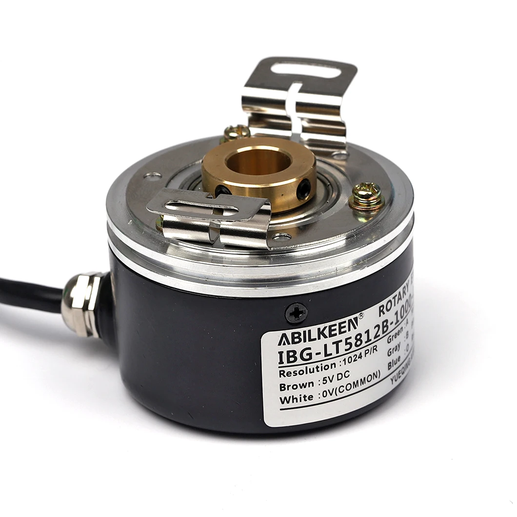 ABILKEEN Dia 58mm Incremental Rotary Encoder Optoelectronic Encoder 12/15MM Through-Hole Shaft RHI58 Photoelectricity Encoder