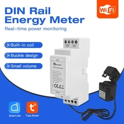 Gledopto WiFi Din Rail Power Meter Real Time Energy Monitoring Tuya Smart Life App Wireless Remote Control Power Display