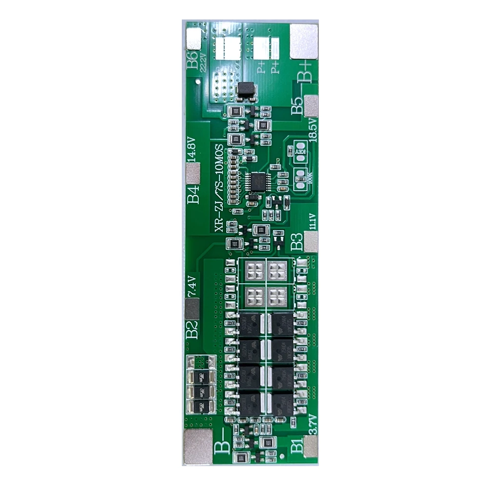 BMS 7S 24V Li-Ion 18650 Battery Packs Charge Board with Balance Equalizer Function Common Port for Power Bank(20A)