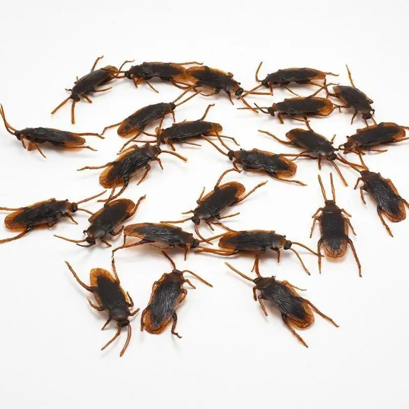 Creative Scary Fake Cockroach Toys 10Pcs Realistic Simulation Insect Prank Tools Creative Ornaments For Party Horror Decoration