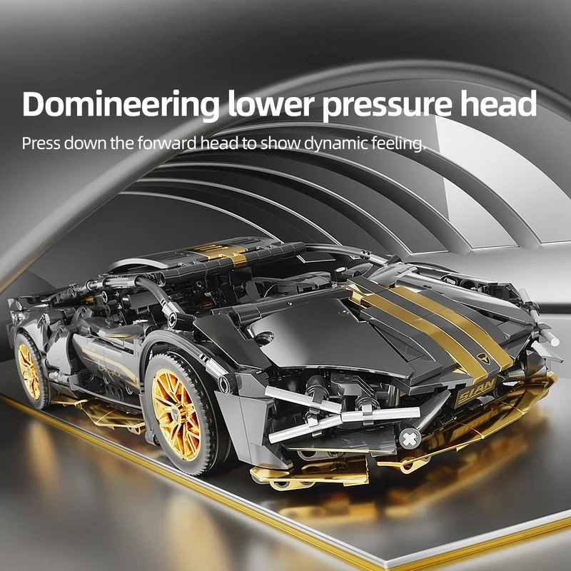 1280PCS กีฬารถบล็อกอาคารของเล่น 1:14 MOC Building ชุดรถแข่งรุ่น Super Cars เช่นของขวัญวันเกิดสําหรับชายและผู้ใหญ่