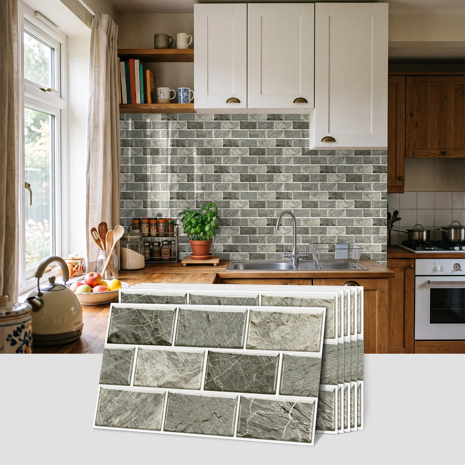 6/12/24/48 self-adhesive wall tile stickers 11.81x5.91 inches suitable for kitchen, bathroom and interior decoration