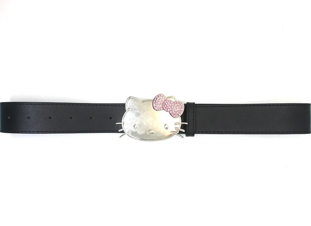 Korea Gothic Egirl Style Cat Metal Buckle Belt Men Women Y2k Belt Pu Leather Waistband Jeans Pants Decorative Belt accessories