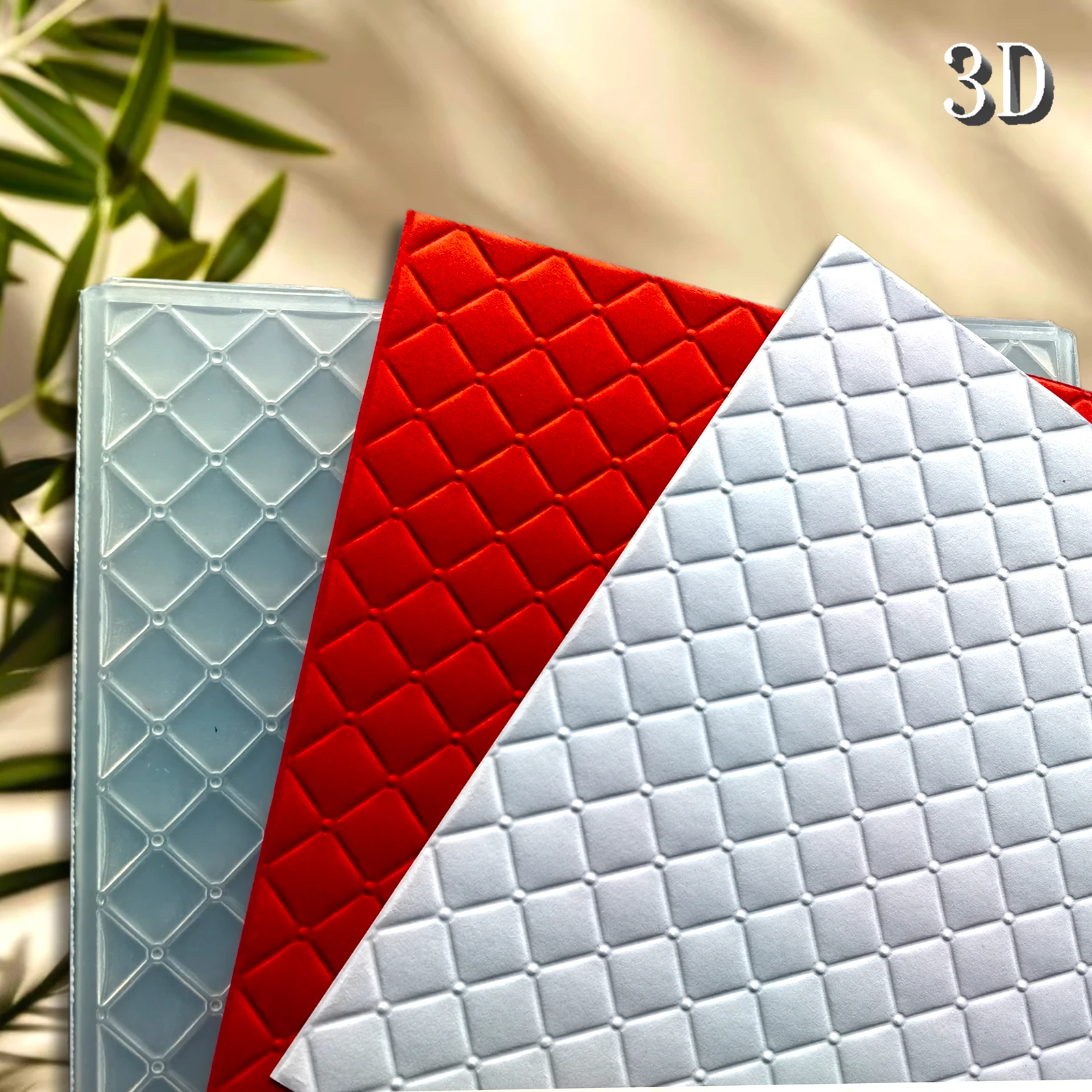 Ordner mit 3D-Prägung, ideal für DIY-Scrapbooking und Kartenherstellung – Fantasy-Diamantgitterstruktur, Geburtstagsfeier-Dekoration Crafti