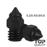 2PC Top Hardened Steel 0.2 0.4 0.6 0.8 3D Printer Nozzles For Creality Ender 3 5 Pro/ Ender3-V2/CR-6 SE/CR10, Durable Nozzles