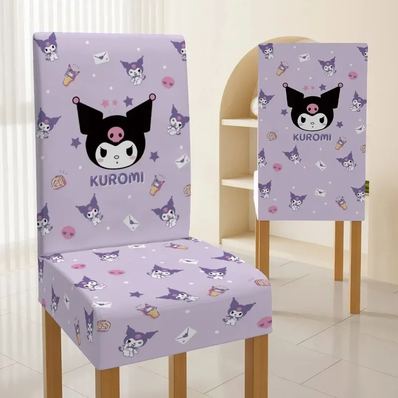 Anime Figures Sanrio Hello Kitty Chair Cover Kawaii Cartoon Cinnamoroll Kuromi Printed Universal Chair Cover for Home Decor