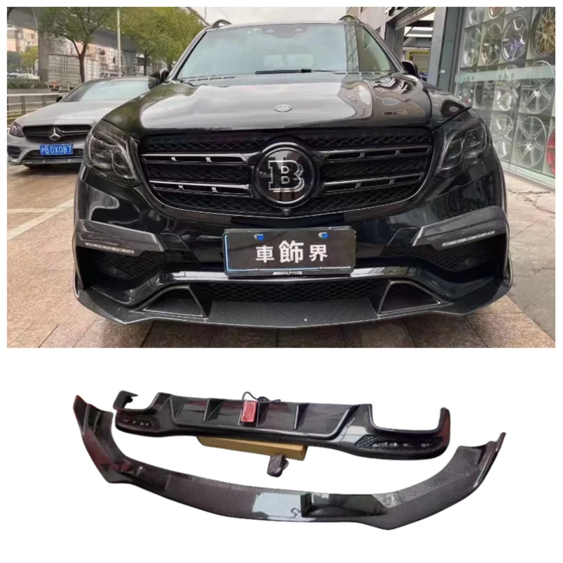 

For Mercedes-Benz GLS X166 2016 2017 2018 2019 High Quality Carbon Fiber Bumper Front Lip Rear Diffuser Spoiler Protector Cover