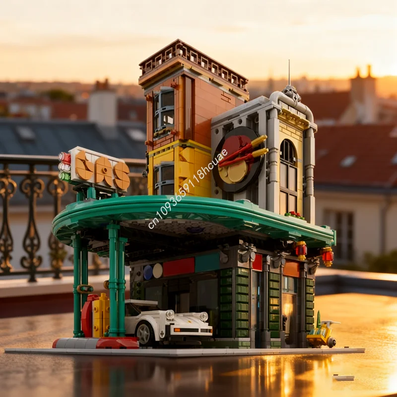 

1705pcs MOC Gas Station Modulared Model Building blocks Assemble DIY creative toys idea Christmas gifts Education Kids Birthday