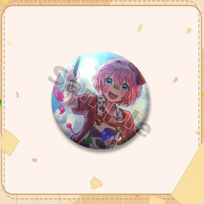 Cartoon-Spielfigur Sayori Anstecknadel Kawaii Anime-Mädchen Button-Pins Handgemachte Runde Schmuck-Brosche Sammlerstücke Geschenke – Detail 15