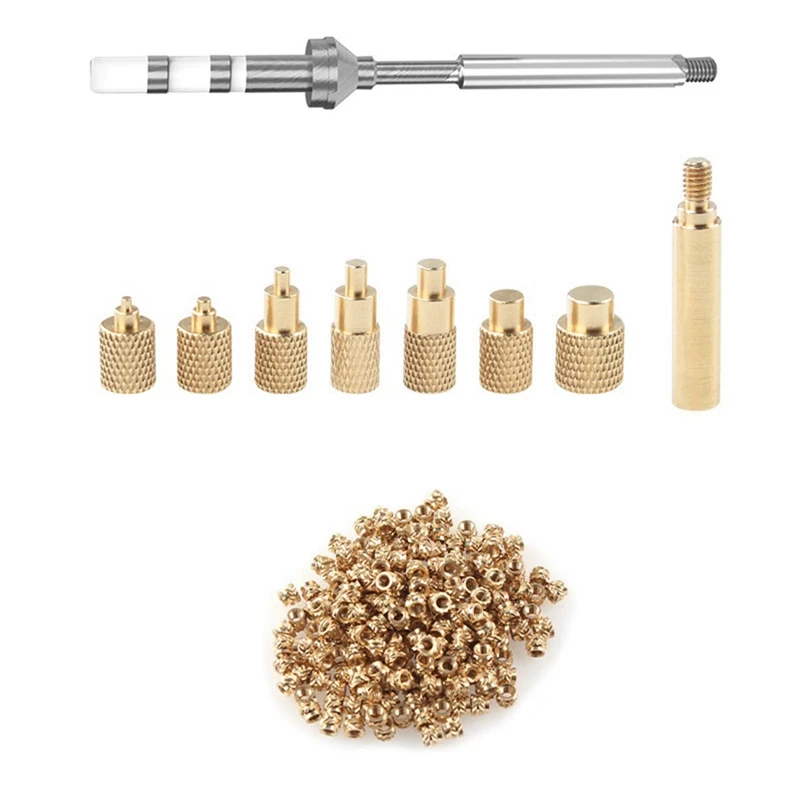 ABHG Heat Insert Nut Iron Tip TS100 Soldering Iron Tip Insert Internal Thread M2-M8 Brass Hot Melt Insert M3 Nut Kit