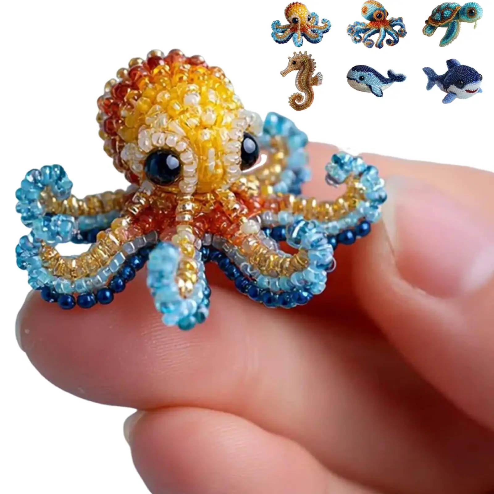 

Океанский набор для вышивки бисером «сделай сам», многоцелевой костюм для вышивки бисером в океане, костюм для вышивки океанских животных, креативный подарок ручной работы