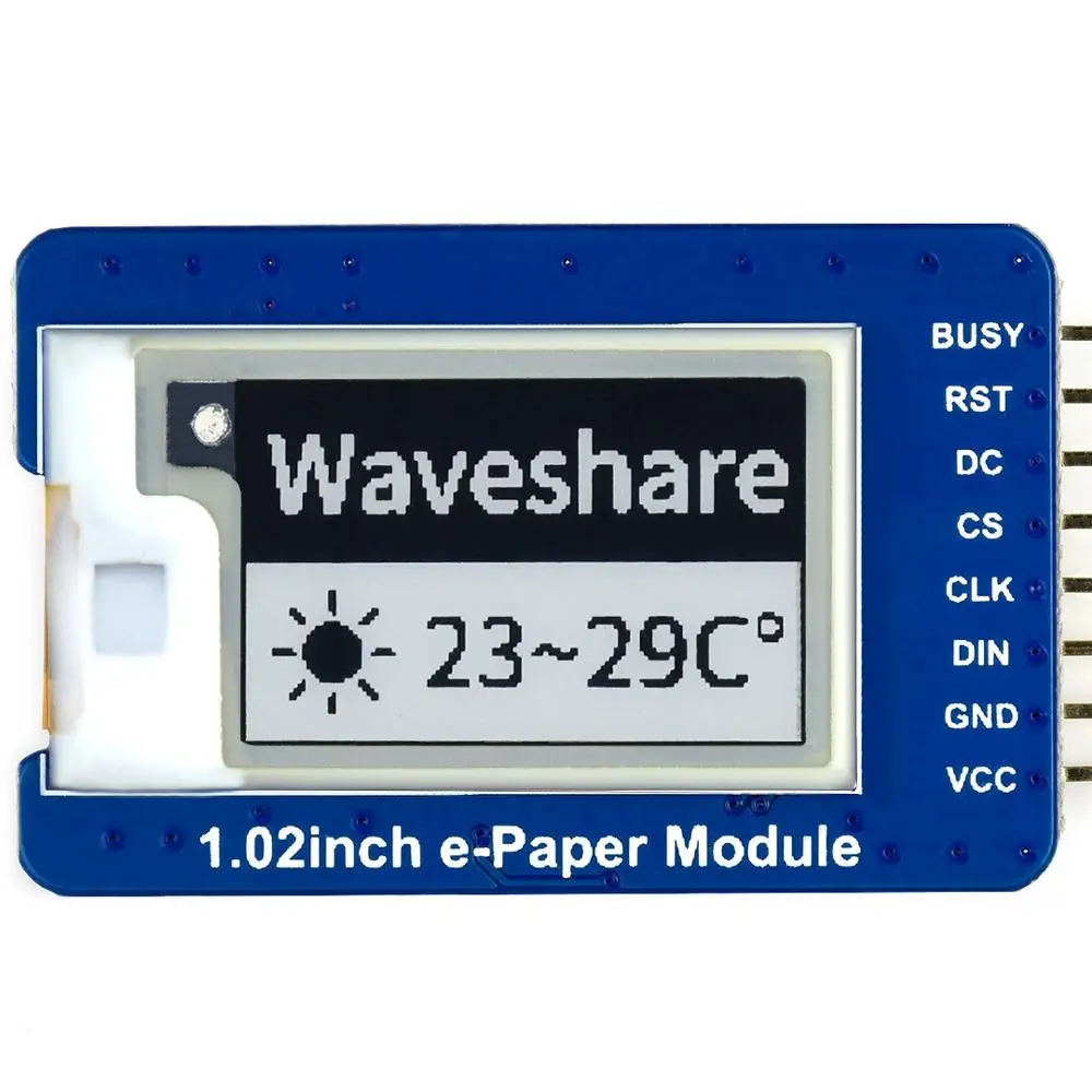 

Waveshare 1.02inch E-Ink Paper Display Module Black White Dual Color 128*80 Resolution SPI Interface with Embedded Controller