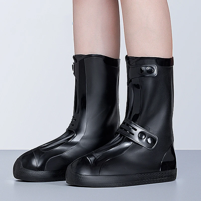 High-top 26cm Rain Boots Shoe Cover Splash-proof Waterproof PVC Men Women's Reusable Rain Boot Cover