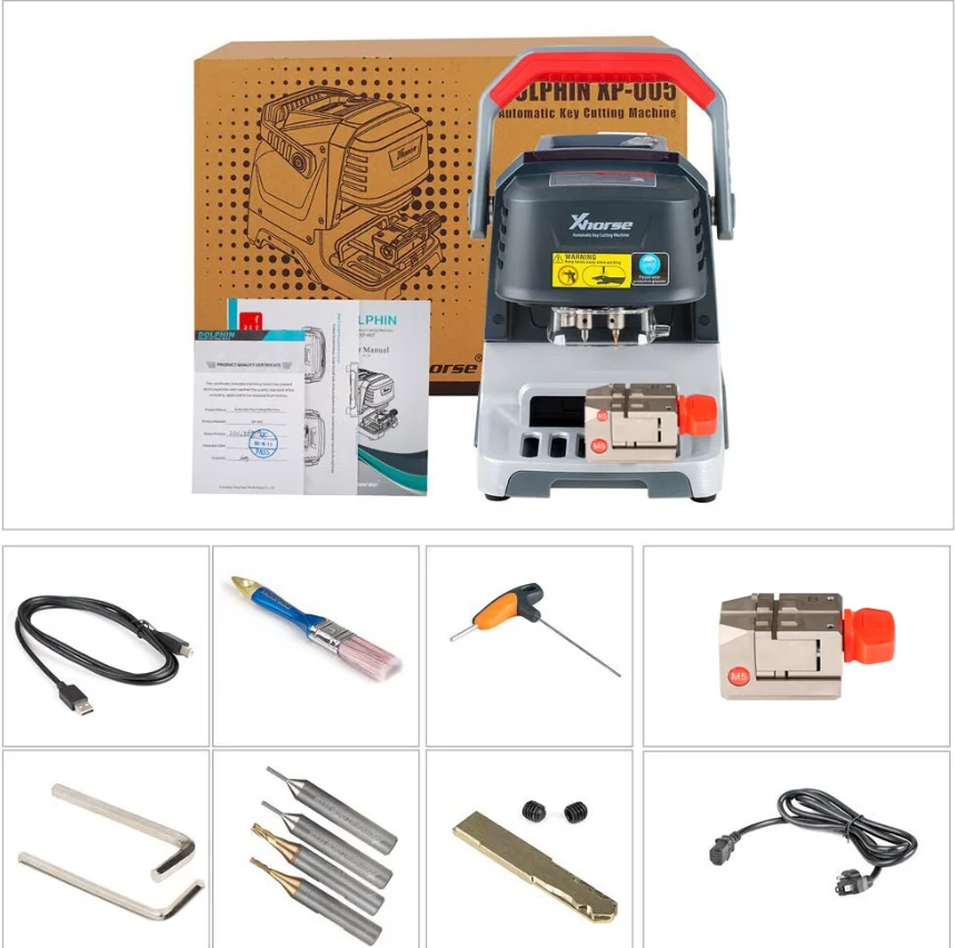 Xhorse Dolphin XP005 Automatic Key Cutting Machine Plus VVDI Key Tool Max Pro Car Keys Cut And Programmed Machine For Most Car