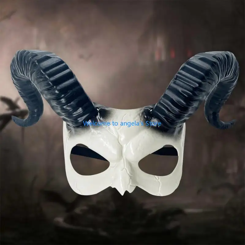 

X4YC Animal Mask Horns Head Mask Horn Goat Mask Cosplays Toy Props