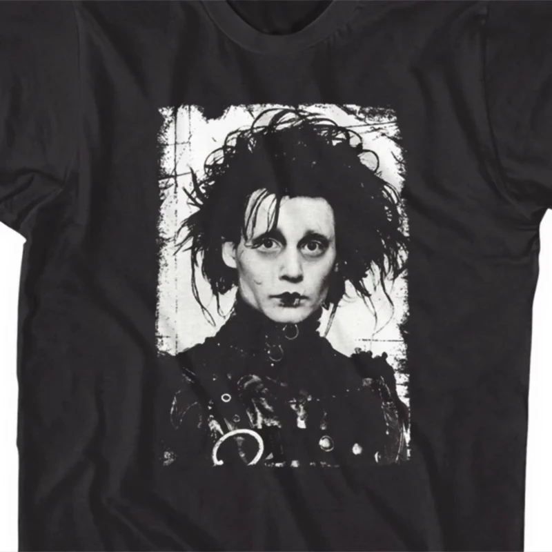 Retro 90s clothing T-shirt tailless oversized top with movie pattern men's T-shirt retro Tim Burton shirt Johnny Depp T-shirt