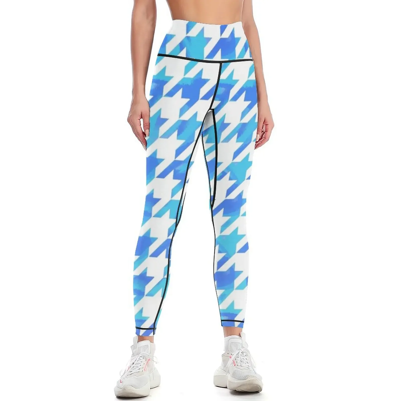 

Blue Marble Hounds tooth Leggings legging push up Women's fitness Women's trousers leggins push up woman Womens Leggings
