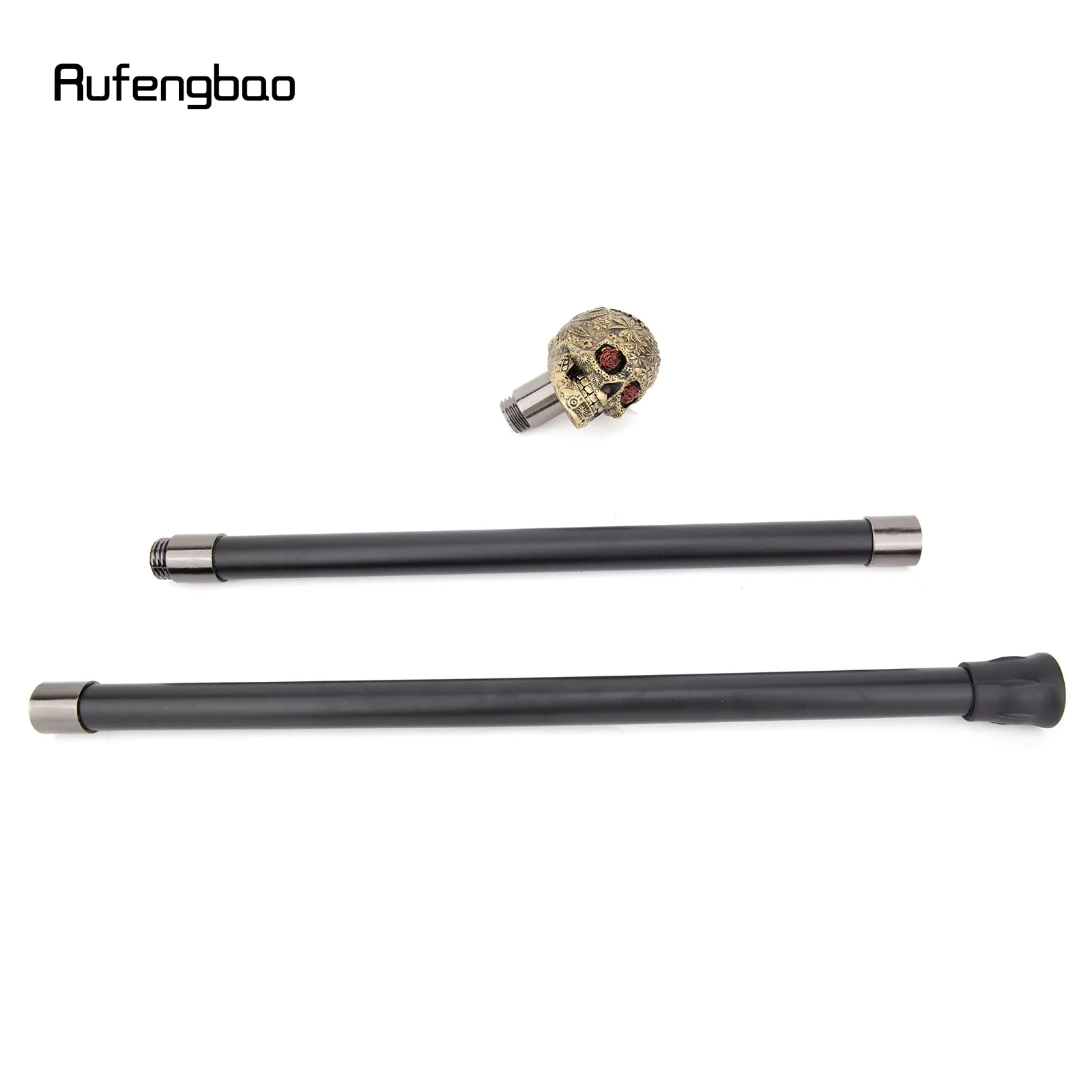 Yellow Resin Flower Skull Head Walking Cane Stick Cosplay, Steampunk Everyday Use with Deluxe Box 94cm Performance Stage Cane