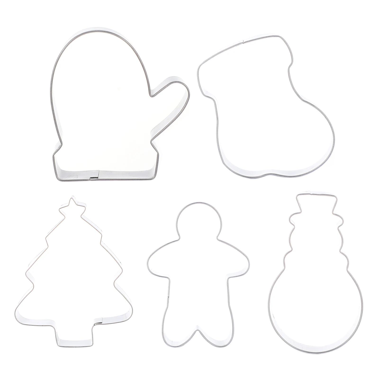 

5pcs Stainless Steel Biscuit Cutting Mold Christmas Cookie Baking Tool Kitchen Cake Mold Diy Chocolate Maker Anti-Rust