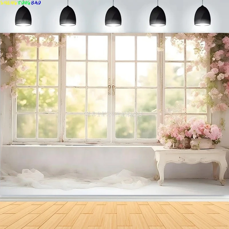 

Wedding Theme Photography Backdrops Indoor Window Flowers Kids Birthday Party Maternity Portrait Photo Studio Background CH-01